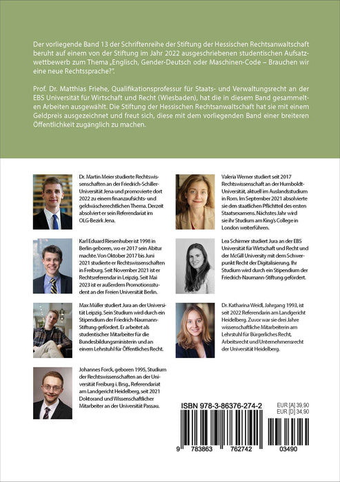 Band 13 | Englisch, Gender-Deutsch oder Maschinen-Code – Brauchen wir eine neue Rechtssprache? Band 13 | Englisch, Gender-Deutsch oder Maschinen-Code – Brauchen wir eine neue Rechtssprache?