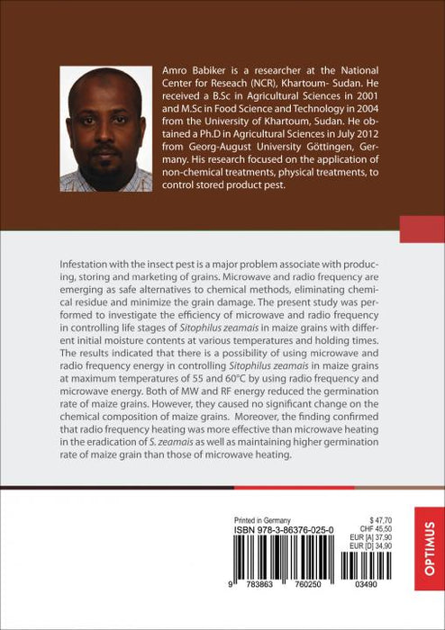 Application of microwave and radio frequency energy to control Sitophilus zeamais (Coleoptera: Curculionidae) in maize grains SIEVERSMEDIEN Application of microwave and radio frequency energy to control Sitophilus zeamais (Coleoptera: Curculionidae) in maize grains SIEVERSMEDIEN