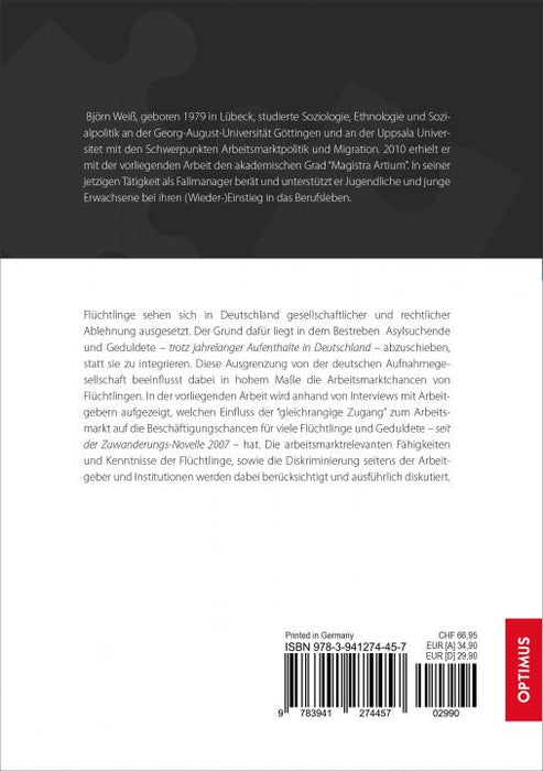 Arbeitsmarktchancen von Flüchtlingen in Deutschland SIEVERSMEDIEN Arbeitsmarktchancen von Flüchtlingen in Deutschland SIEVERSMEDIEN