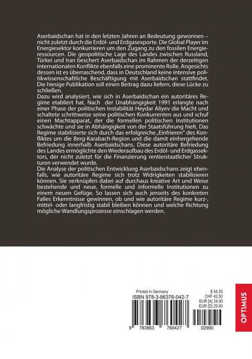 Aserbaidschan - ein autoritärer Rentierstaat? SIEVERSMEDIEN Aserbaidschan - ein autoritärer Rentierstaat? SIEVERSMEDIEN