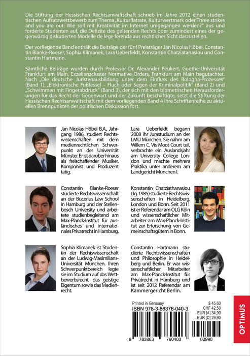 Band 04 | Kulturflatrate, Kulturwertmark oder Three strikes and you are out SIEVERSMEDIEN Band 04 | Kulturflatrate, Kulturwertmark oder Three strikes and you are out SIEVERSMEDIEN