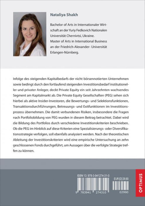 Band 1 | Portfoliostrategien von Private Equity Gesellschaften SIEVERSMEDIEN Band 1 | Portfoliostrategien von Private Equity Gesellschaften SIEVERSMEDIEN