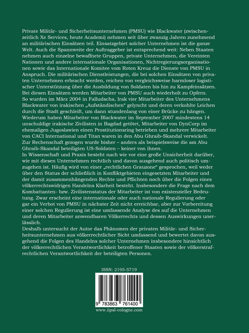 Band 4 | Private Militär und Sicherheitsunternehmen im Völkerrecht SIEVERSMEDIEN Band 4 | Private Militär und Sicherheitsunternehmen im Völkerrecht SIEVERSMEDIEN