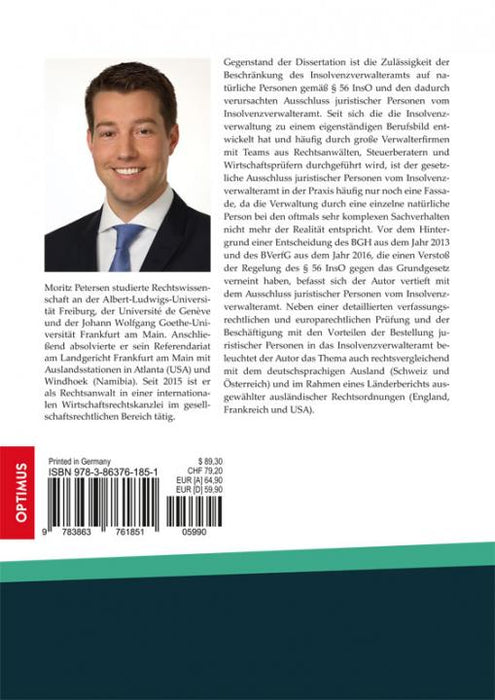 Der Ausschluss juristischer Personen vom Insolvenzverwalteramt SIEVERSMEDIEN Der Ausschluss juristischer Personen vom Insolvenzverwalteramt SIEVERSMEDIEN