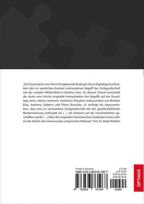 Der Beitrag der Zivilgesellschaft zum sozialen Wandel. Eine Untersuchung Deutschlands und Burkina Fasos SIEVERSMEDIEN Der Beitrag der Zivilgesellschaft zum sozialen Wandel. Eine Untersuchung Deutschlands und Burkina Fasos SIEVERSMEDIEN