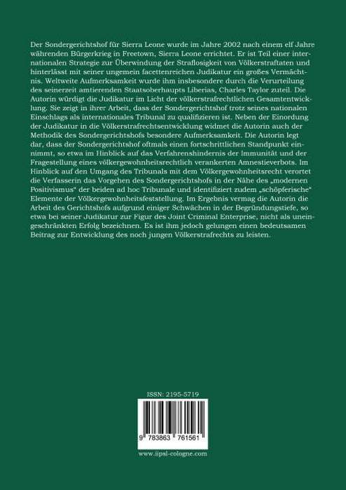 Der Beitrag des Sondergerichtshofs für Sierra Leone zum Völkerstrafrecht SIEVERSMEDIEN Der Beitrag des Sondergerichtshofs für Sierra Leone zum Völkerstrafrecht SIEVERSMEDIEN