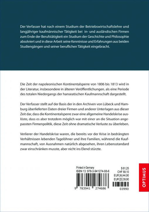 Die Lübecker Tuchhandelsfirma Joachim Nicolaus Stolterfoht und ihr wirtschaftliches und soziales Umfeld während der Kontinentalsperre 1806-1813 SIEVERSMEDIEN Die Lübecker Tuchhandelsfirma Joachim Nicolaus Stolterfoht und ihr wirtschaftliches und soziales Umfeld während der Kontinentalsperre 1806-1813 SIEVERSMEDIEN
