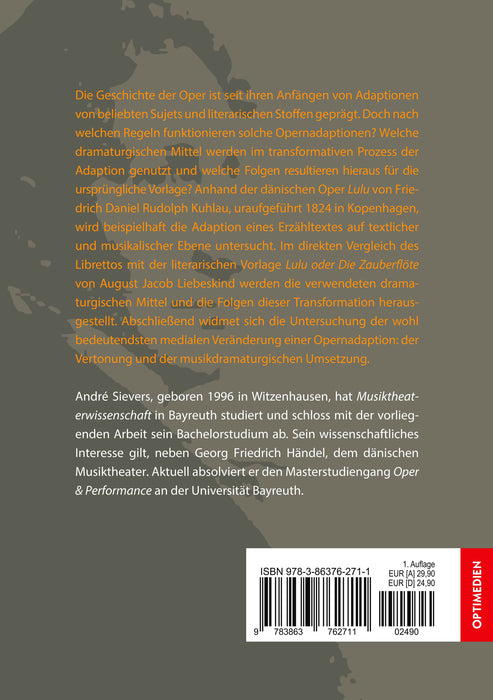 Die dänische Lulu. Dramaturgische Mittel und Folgen einer Opernadaption SIEVERSMEDIEN Die dänische Lulu. Dramaturgische Mittel und Folgen einer Opernadaption SIEVERSMEDIEN
