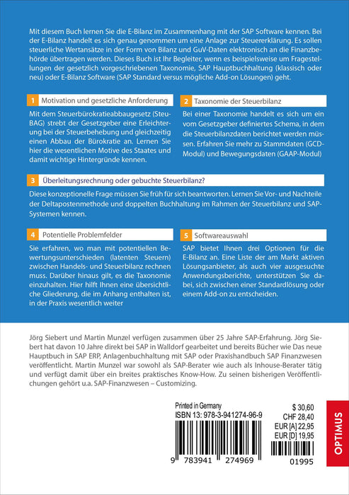 E-Bilanz und SAP® | 1. Auflage SIEVERSMEDIEN E-Bilanz und SAP® | 1. Auflage SIEVERSMEDIEN