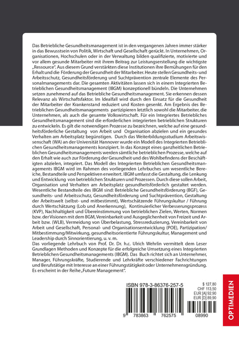 FM 35 | Integriertes Betriebliches Gesundheitsmanagement (IBGM) | 2. Auflage SIEVERSMEDIEN FM 35 | Integriertes Betriebliches Gesundheitsmanagement (IBGM) | 2. Auflage SIEVERSMEDIEN