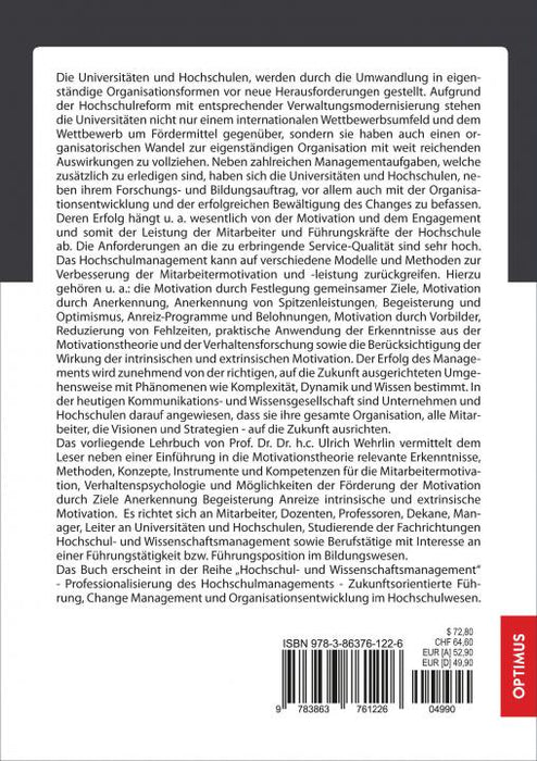 HM 05 | Mitarbeitermotivation und -Leistung im Hochschulmanagement | 2. Auflage SIEVERSMEDIEN HM 05 | Mitarbeitermotivation und -Leistung im Hochschulmanagement | 2. Auflage SIEVERSMEDIEN