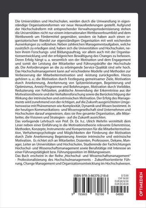 HM 05 | Mitarbeitermotivation und -Leistung im Hochschulmanagement | 3. Auflage SIEVERSMEDIEN HM 05 | Mitarbeitermotivation und -Leistung im Hochschulmanagement | 3. Auflage SIEVERSMEDIEN