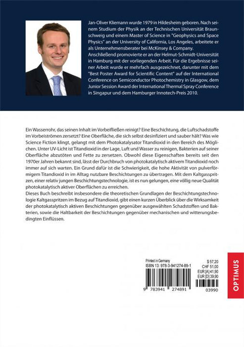 Kaltgasspritzen photokatalytisch aktiver Titandioxidbeschichtungen SIEVERSMEDIEN Kaltgasspritzen photokatalytisch aktiver Titandioxidbeschichtungen SIEVERSMEDIEN