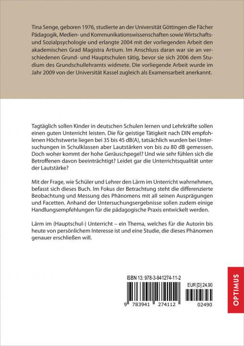 Lärm im (Hauptschul-)Unterricht SIEVERSMEDIEN Lärm im (Hauptschul-)Unterricht SIEVERSMEDIEN