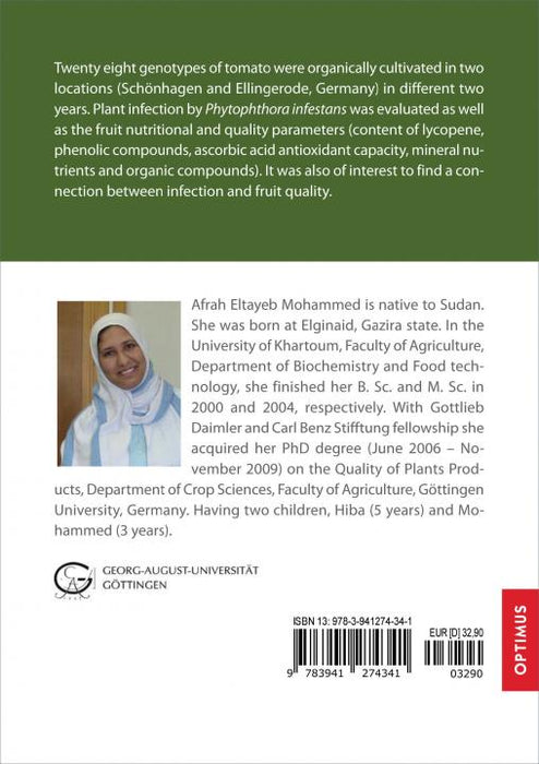 Organically-grown tomato (Lycopersicon esculentum Mill.) - Plant infection by Phytophthora infestans and fruit quality SIEVERSMEDIEN Organically-grown tomato (Lycopersicon esculentum Mill.) - Plant infection by Phytophthora infestans and fruit quality SIEVERSMEDIEN