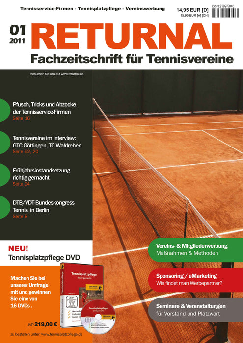 RETURNAL - Fachzeitschrift für Tennisvereine (Ausgabe 1) SIEVERSMEDIEN RETURNAL - Fachzeitschrift für Tennisvereine (Ausgabe 1) SIEVERSMEDIEN