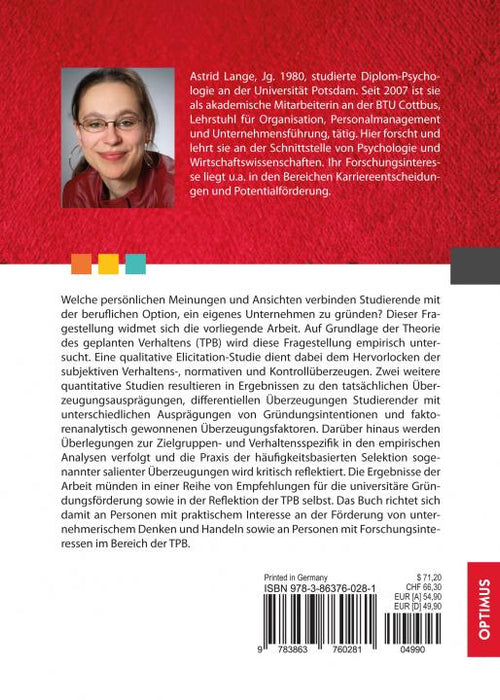 Subjektive gründungsbezogene Überzeugungen Studierender SIEVERSMEDIEN Subjektive gründungsbezogene Überzeugungen Studierender SIEVERSMEDIEN