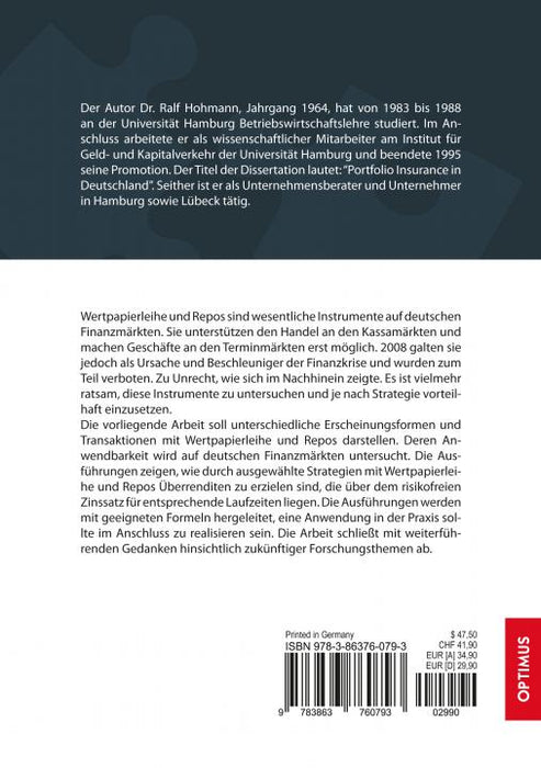 Wertpapierleihe und Repos SIEVERSMEDIEN Wertpapierleihe und Repos SIEVERSMEDIEN