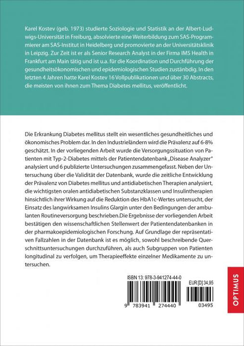 Datenbankbasierte epidemiologische Untersuchungen zur Behandlung von Patienten mit Diabetes mellitus SIEVERSMEDIEN