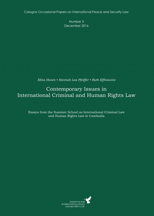 Number 5 | Contemporary Issues in International Criminal and Human Rights Law SIEVERSMEDIEN