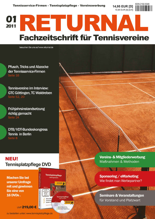 RETURNAL - Fachzeitschrift für Tennisvereine (Ausgabe 1) SIEVERSMEDIEN